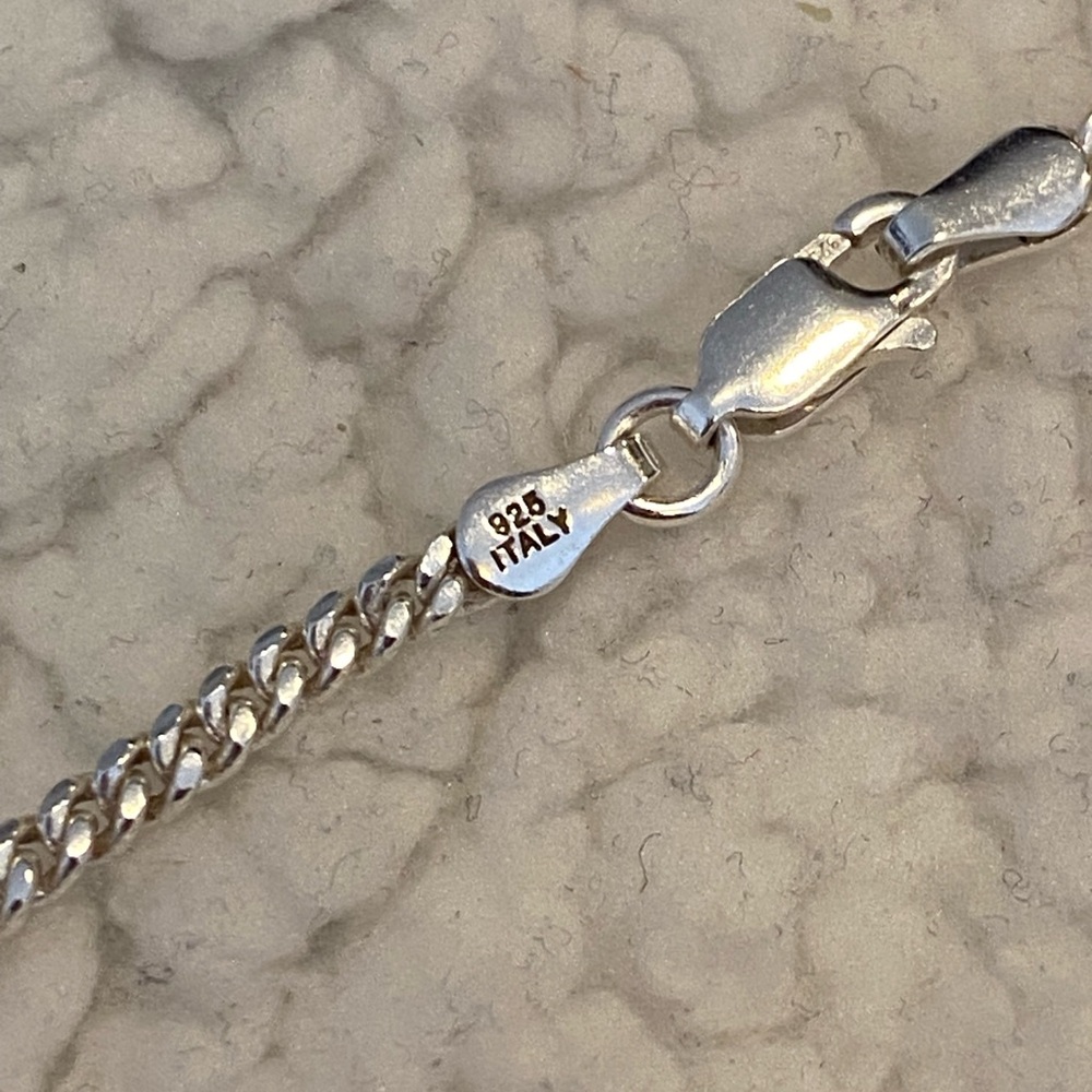 925 Sterling Silver Pave Pendant Necklace - Picture 3 of 3
